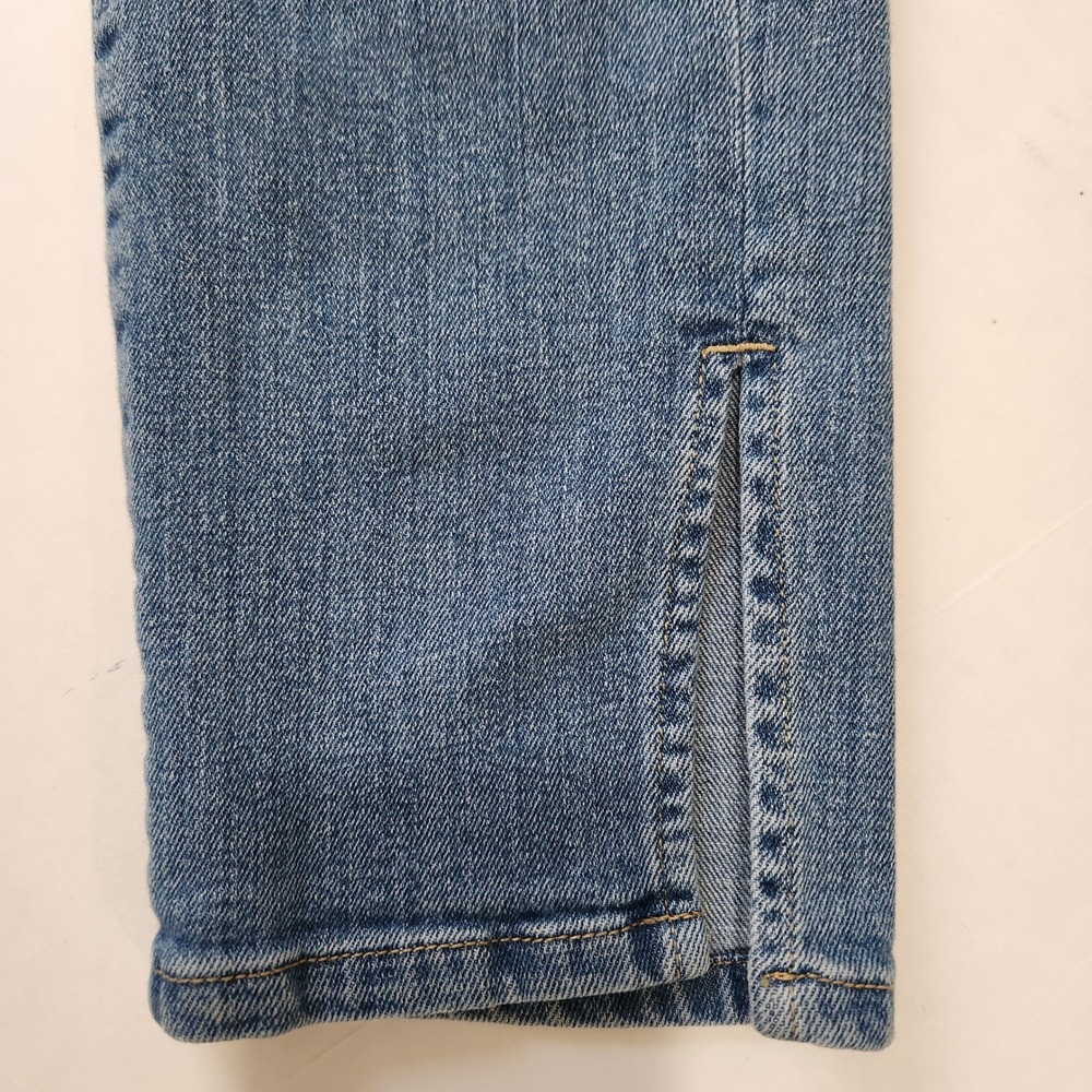 Oliver Logan High Rise Mom Jeans Womens 30 Blue Split Hem Button Fly Stretch - Picture 5 of 12